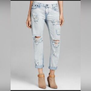 ONE TEASPOON LOW WAIST AWESOME BAGGIES COLOR BLUE MALT